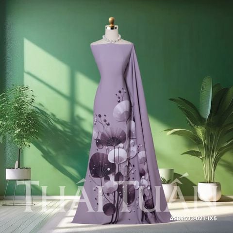ASBR533021IX5 Vải Áo Dài Sắc Phương Nam Kháng Khuẩn Màu Tím Than Khổ 1m50 x 2m1
