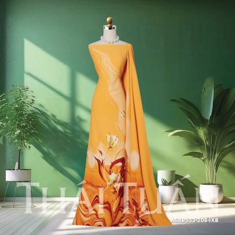 Vải Áo Dài Sắc Phương Nam Kháng Khuẩn Màu Cam Nhạt Khổ 1m50 x 2m1 ASBR533208IXB