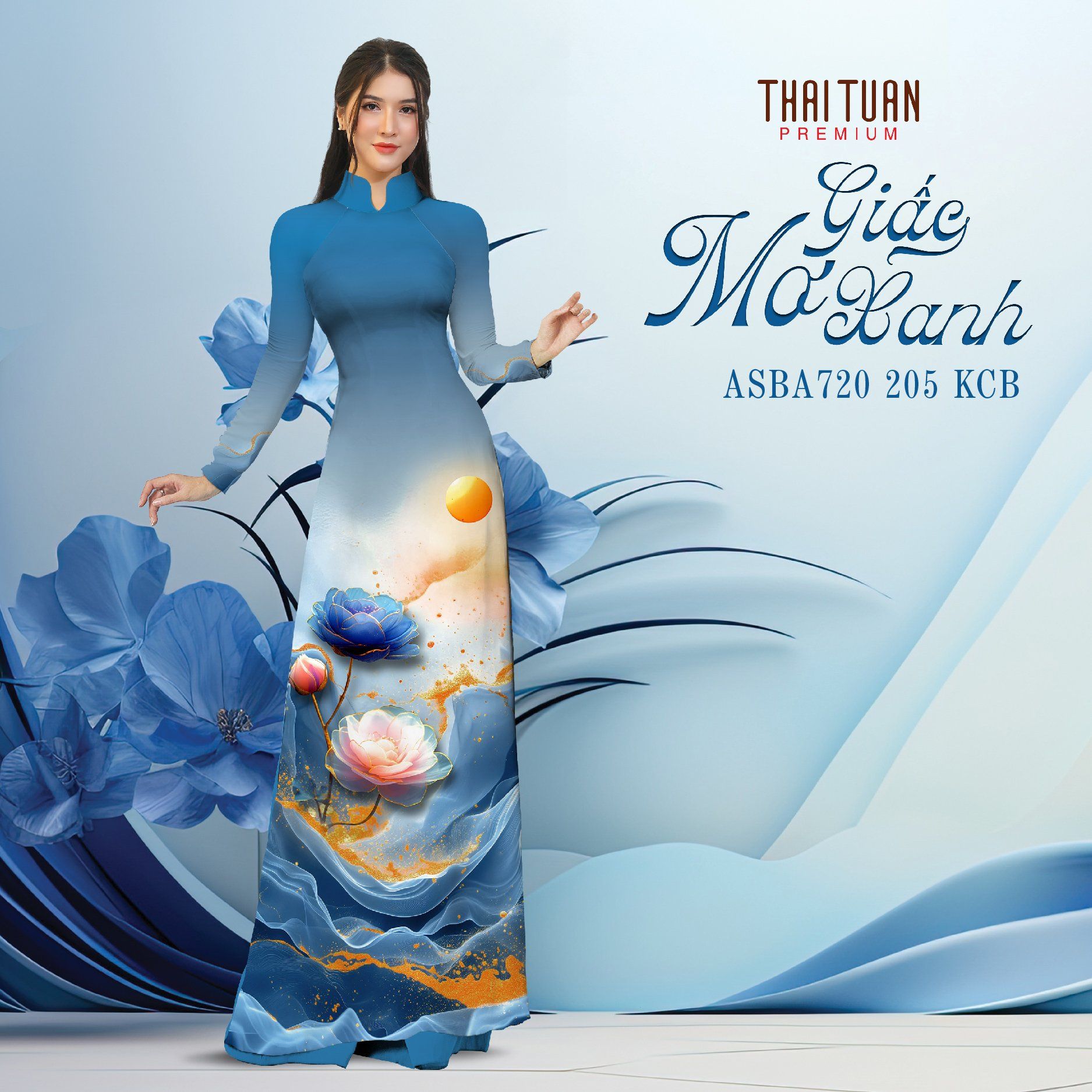 Vải Áo Dài Satin Hương Thơm Đính Đá Khổ 1m50 x Dài 2m3 ASB6720T91KCB