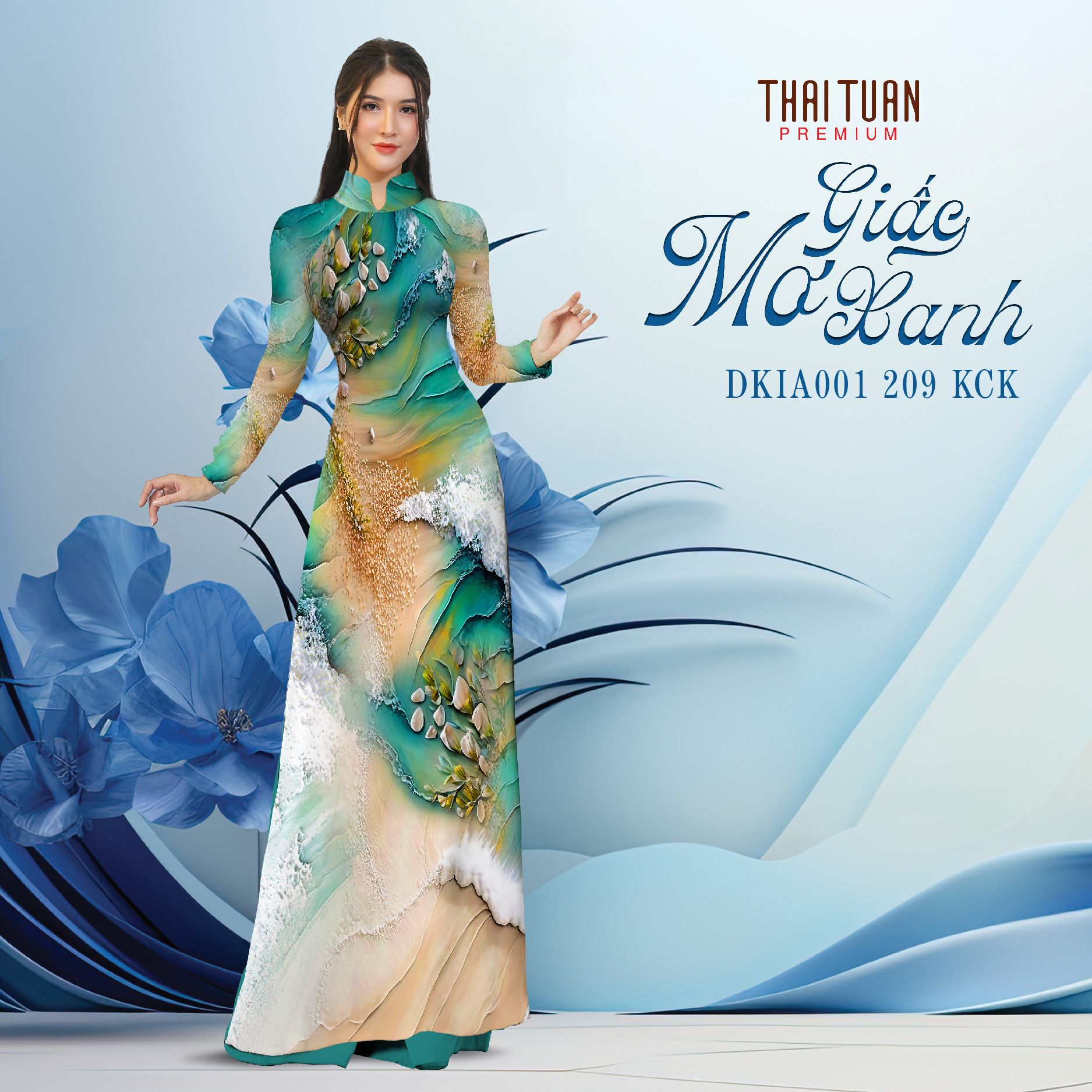 DKIA001209KCK Vải Áo Dài Kim Tuyến Cao Cấp Khổ 1m50 x Dài 2m3