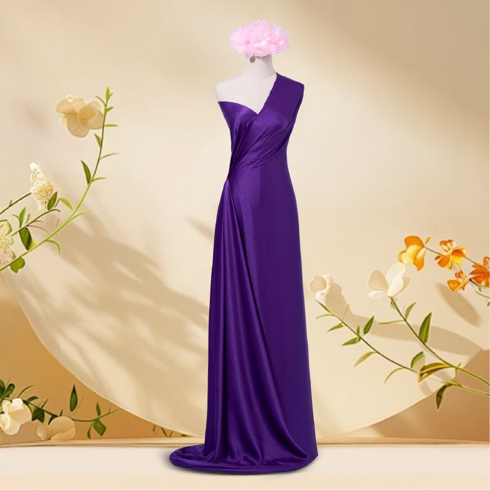 Vải Lụa Ánh Sao Trơn Tím Đậm ASBL267214