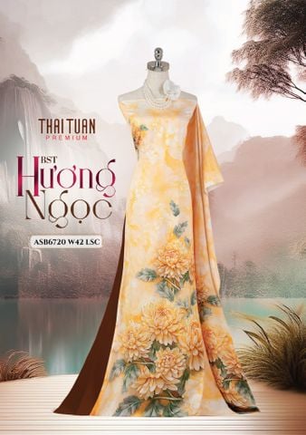 ASB6720W42LSC Vải Áo Dài Satin Hương Thơm Đính Đá Khổ 1m50 x Dài 2m3