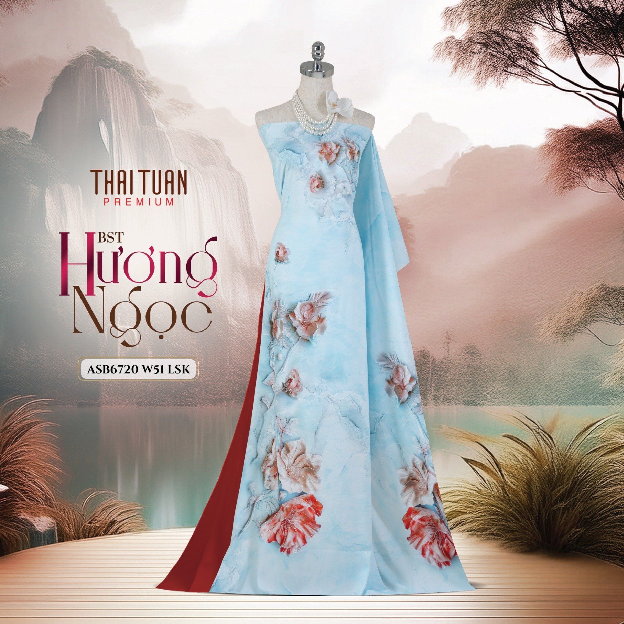 ASBA720005LSK Vải Áo Dài Satin Hương Thơm Khổ 1m50 x Dài 2m3