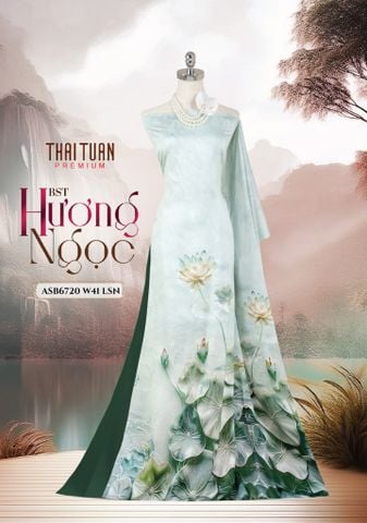 ASB6720W41LSN Vải Áo Dài Satin Hương Thơm Đính Đá Khổ 1m50 x Dài 2m3