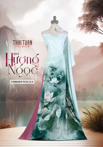 ESB6069W34LUI Vải Áo Dài Satin Đính Đá Khổ 1m50 x Dài 2m3