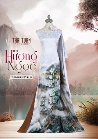 ESB6069W37LUK Vải Áo Dài Satin Đính Đá Khổ 1m50 x Dài 2m3