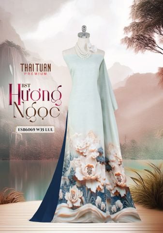 ESB6069W35LUL Vải Áo Dài Satin Đính Đá Khổ 1m50 x Dài 2m3