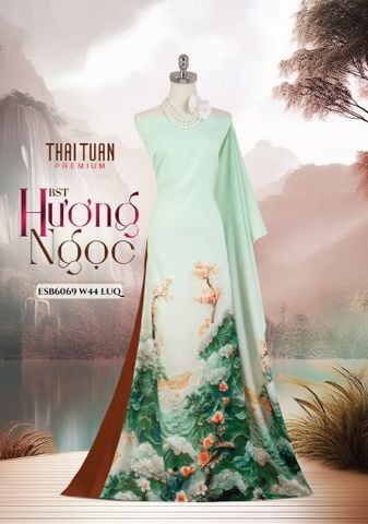 ESB6069W44LUQ Vải Áo Dài Satin Đính Đá Khổ 1m50 x Dài 2m3