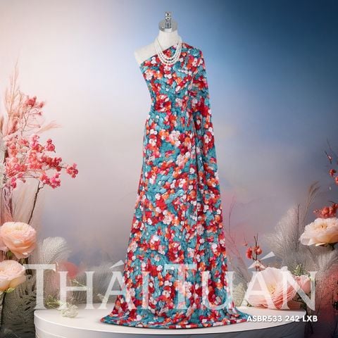 ASBR533-242-LXB Vải In Hoa Văn Đều Cao Cấp Khổ 1m5 x 2m