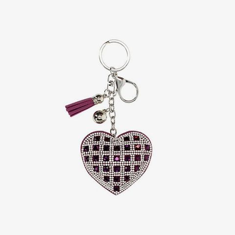 Móc chìa khóa trái tym lấp lánh màu tím Primadonna Collection
