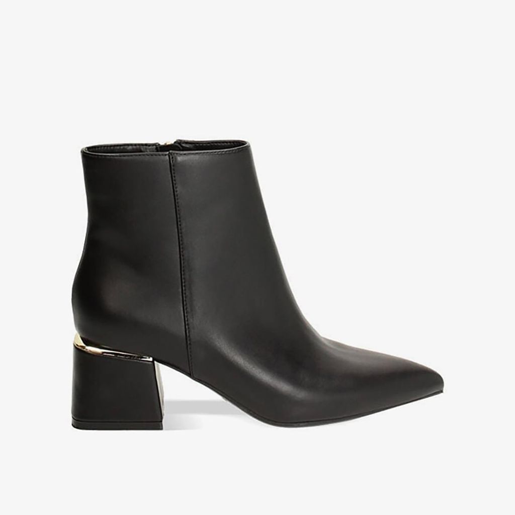 Giày Boots Primadonna Collection Black Ankle Boot With Gold Heel 6 Cm