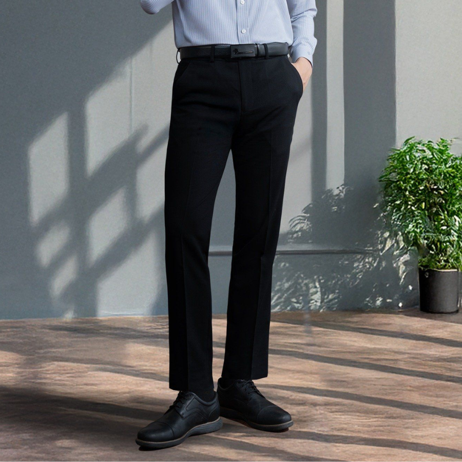 Quần Tây Nam Đen Thái Tuấn Có Tăng Đơ Regular Fit 1Q6356APT