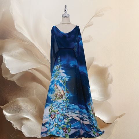 Vải Áo Dài In Hoa Lá Đặc Biệt 1m5 x 2m1 ASBR300036X24