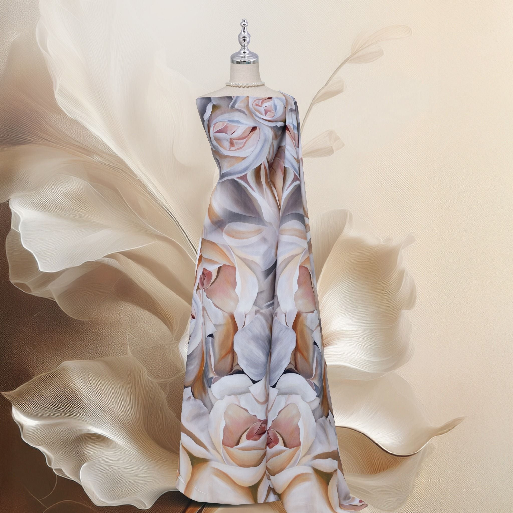 Vải Áo Dài In Hoa Lá Đặc Biệt 1m5 x 2m1 ASBR577307C4F