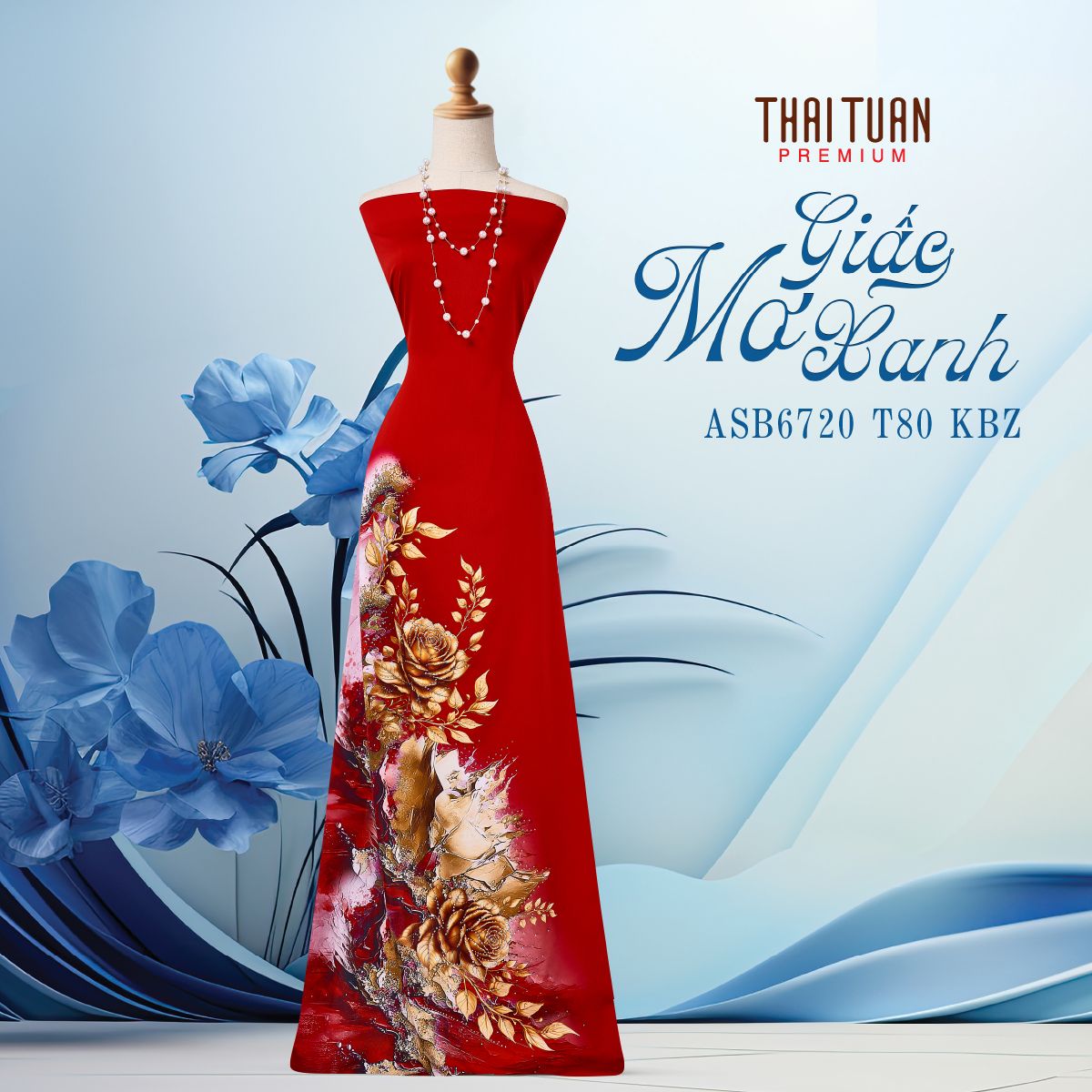 Vải Áo Dài Satin Hương Thơm Kháng Khuẩn Đính Đá Khổ 1m50 x Dài 2m3 ASB6720T80KBZ