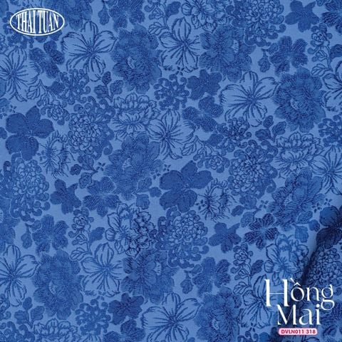 Gấm Hồng Mai Màu Xanh Khổ 1m15 x 2m5 DVLN011318