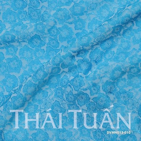 DVMN013-010 Gấm Lam Ngọc Màu Xanh Khổ 1m15 x 2m5