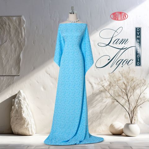 DVMN013-010 Gấm Lam Ngọc Màu Xanh Khổ 1m15 x 2m5