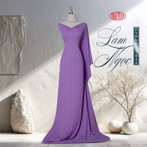 DVMN013-426 Gấm Lam Ngọc Màu Tím Khổ 1m15 x 2m5