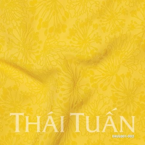 EKUL001-002 Gấm Nhung Hoa Màu Màu Vàng Khổ 1m5 x 2m