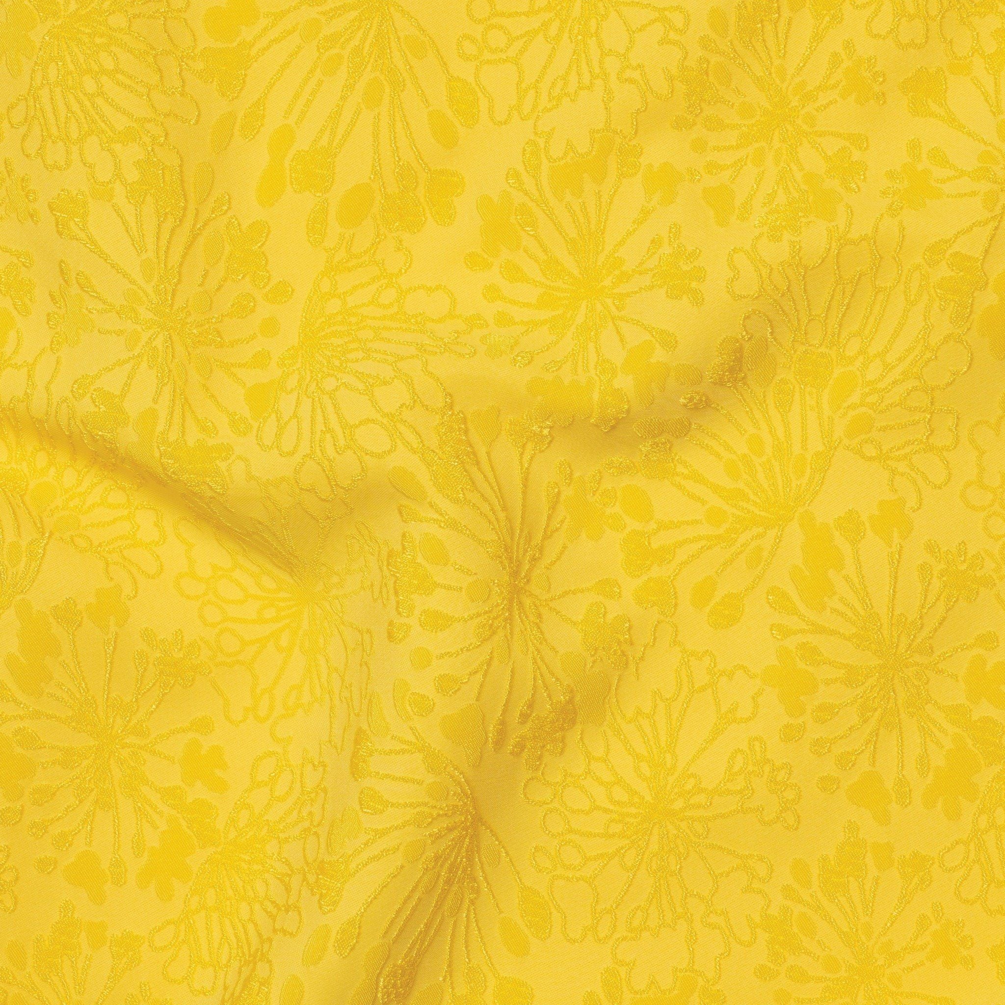 EKUL001-002 Gấm Nhung Hoa Màu Màu Vàng Khổ 1m5 x 2m