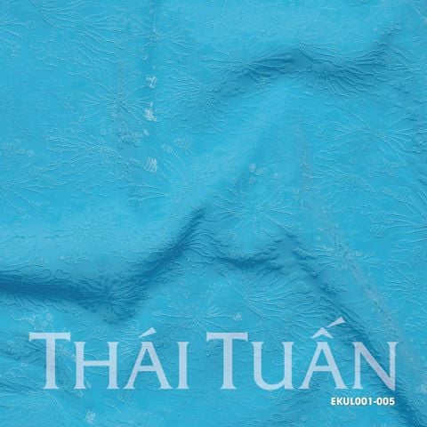 EKUL001-005 Gấm Nhung Hoa Màu Màu Xanh Khổ 1m5 x 2m