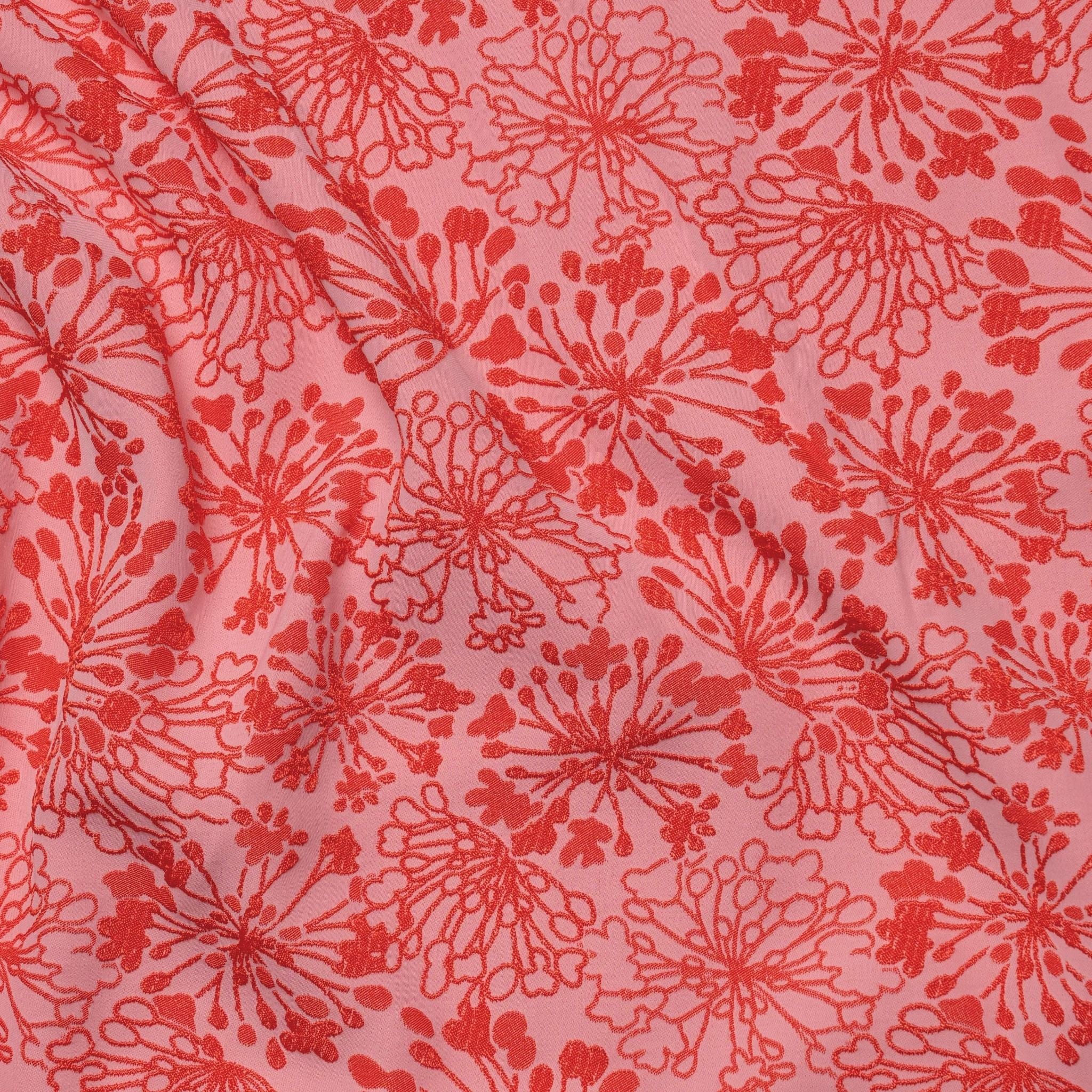 EKUL001-007 Gấm Nhung Hoa Màu Màu Đỏ Cam Khổ 1m5 x 2m