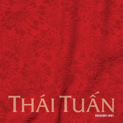 EKUL001-041 Gấm Nhung Hoa Màu Đỏ Khổ 1m5 x 2m