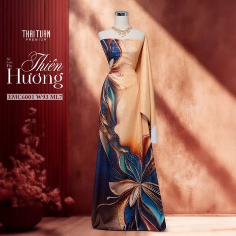 Vải Áo Dài Kim Tuyến Đính Đá Cao Cấp 1m5x2m3 EMC6001W93ML7