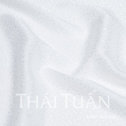 EMVL002-020 Gấm Hoa Co Giãn Màu Trắng Khổ 1m5 x 2m