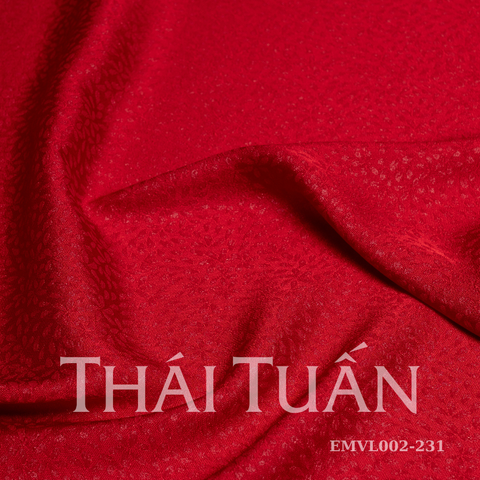 EMVL002-231 Gấm Hoa Co Giãn Màu Đỏ Khổ 1m5 x 2m