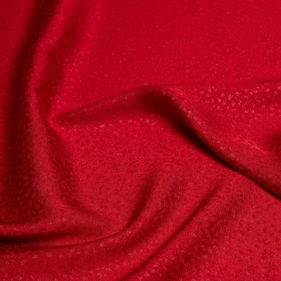 EMVL002-231 Gấm Hoa Co Giãn Màu Đỏ Khổ 1m5 x 2m