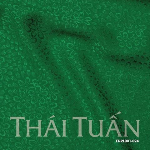 ENRL001-024 Gấm Hoa Co Giãn Màu Xanh Lá Khổ 1m5 x 2m