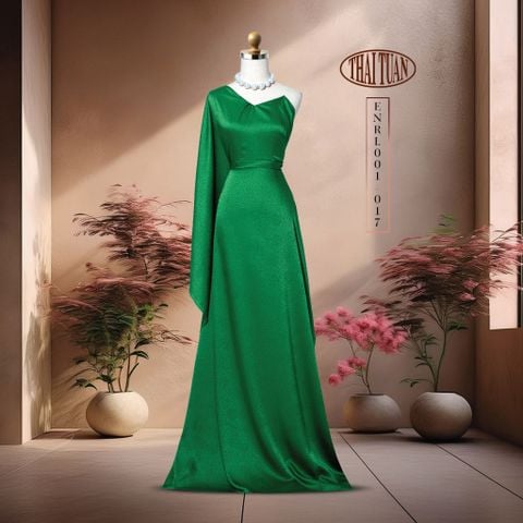 ENRL001-024 Gấm Hoa Co Giãn Màu Xanh Lá Khổ 1m5 x 2m