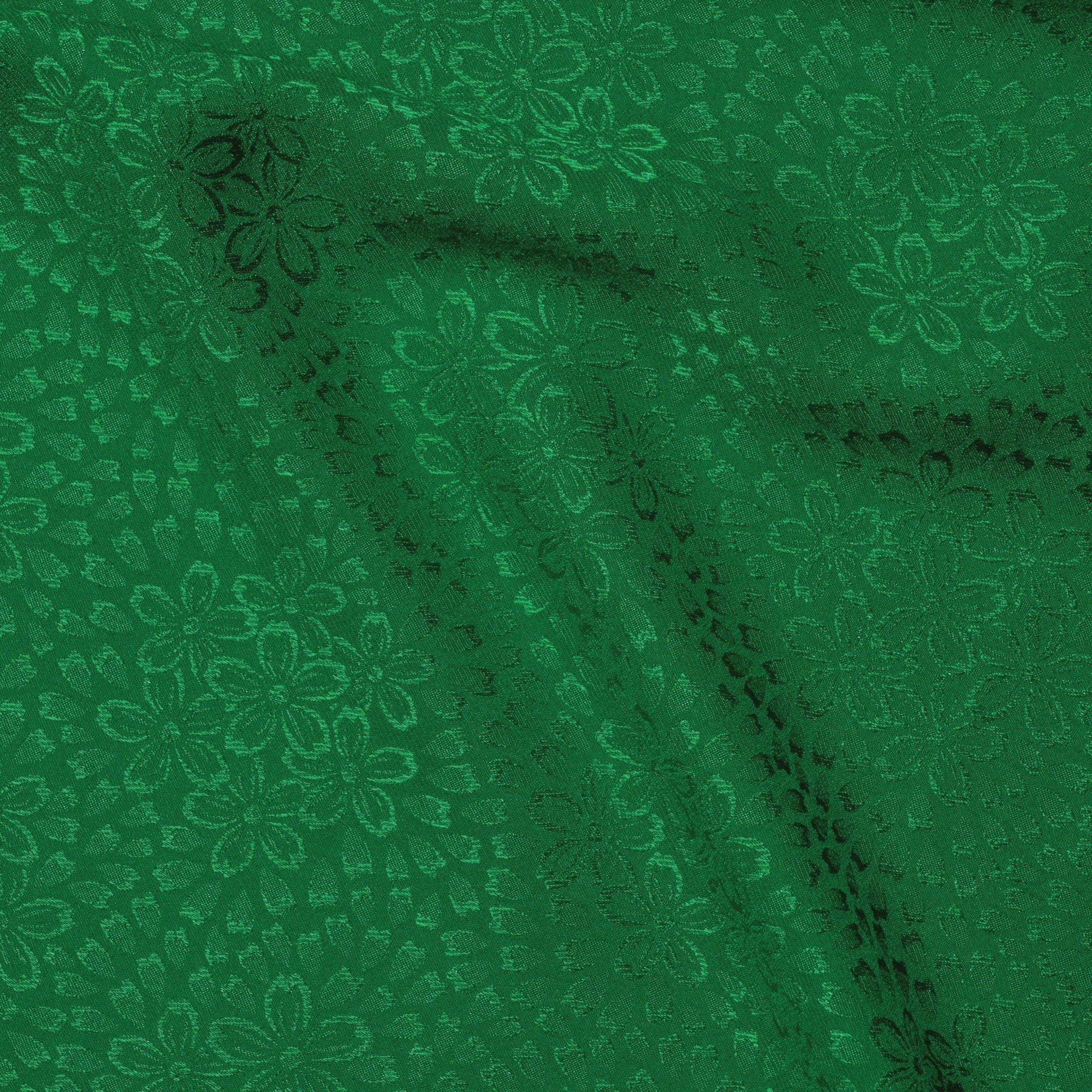 ENRL001-024 Gấm Hoa Co Giãn Màu Xanh Lá Khổ 1m5 x 2m