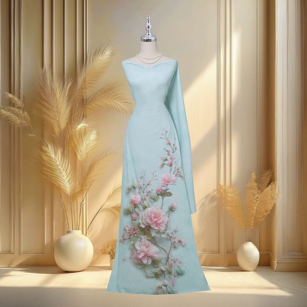 Vải In Satin Đính Đá Cao Cấp 1m5x2m3 ESB6096X6MYG