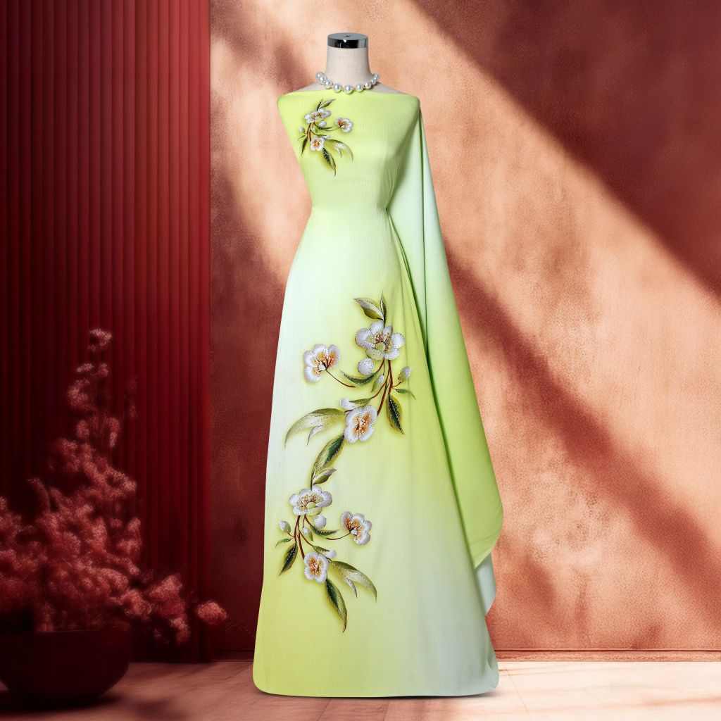 Vải Áo Dài Satin Đính Đá Cao Cấp 1m5x2m3 ESB6239W97MI1