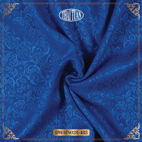 DWHN028483 Vải Gấm Phù Điêu Màu Xanh Dương 1m15 x 2m5