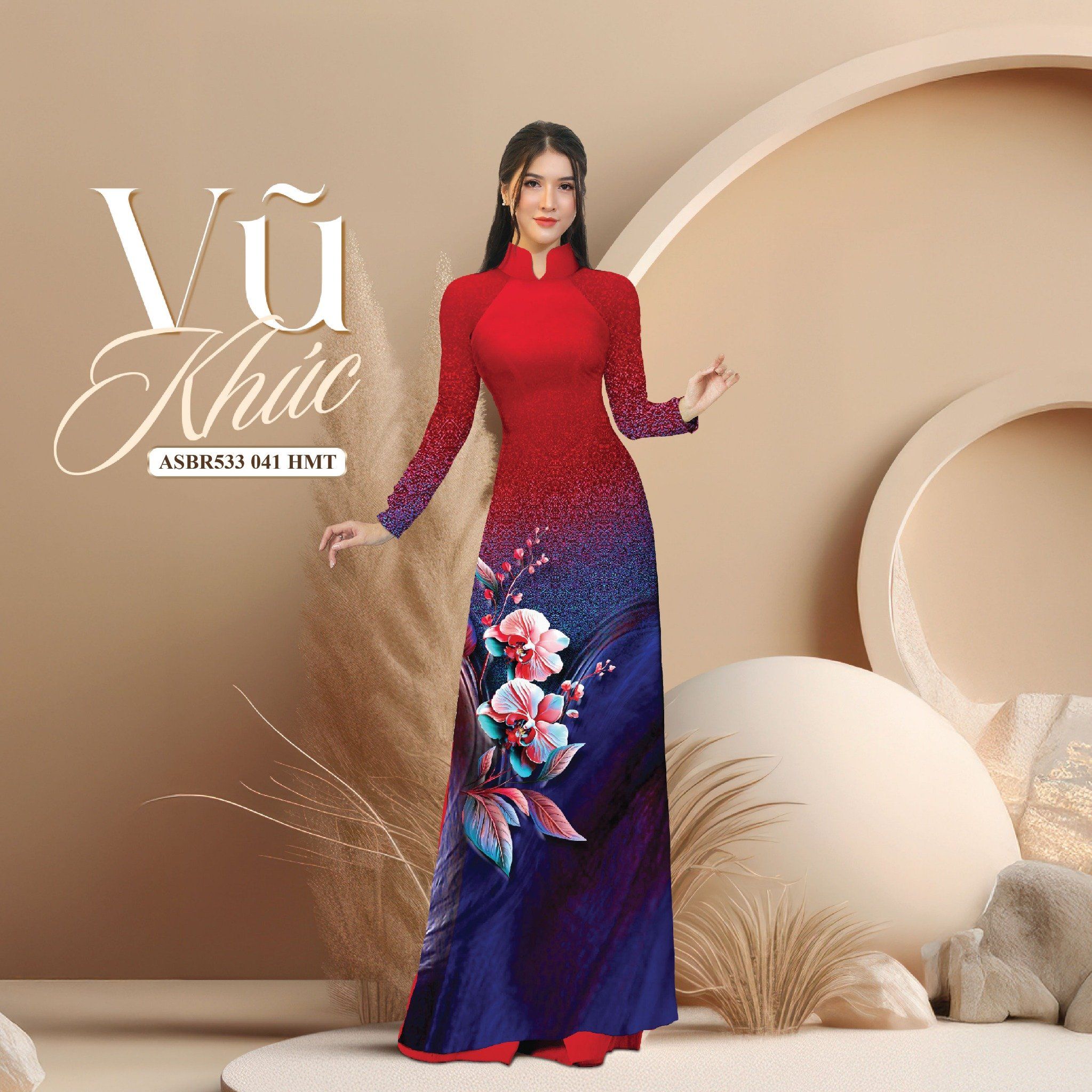 Vải Sắc Phương Nam In Hoa Văn Màu Đỏ Khổ 1m50 Dài 2m1 ASBR533041HMT