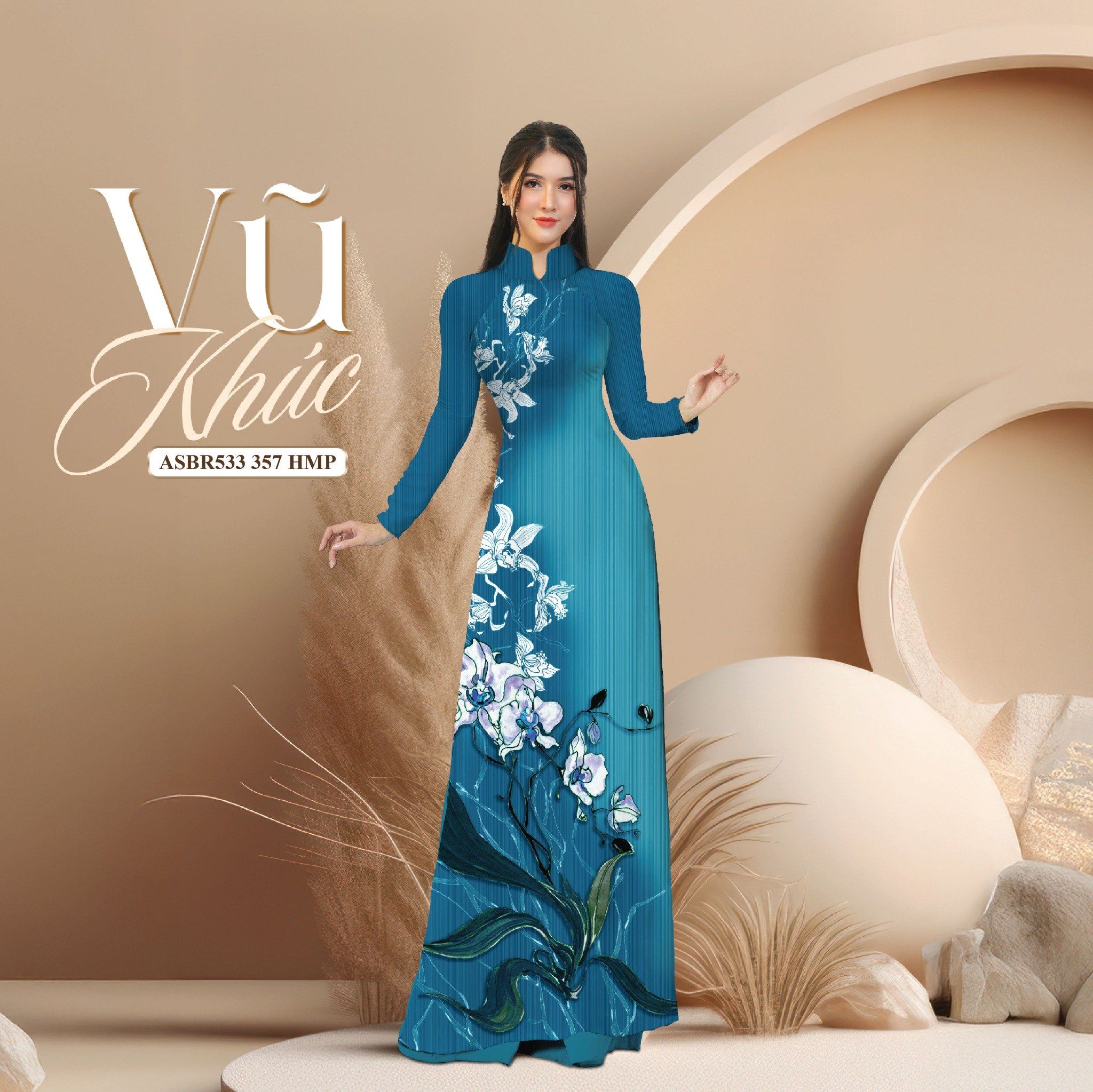 Vải Sắc Phương Nam In Hoa Văn Màu Xanh Khổ 1m50 Dài 2m1 ASBR533357HMP