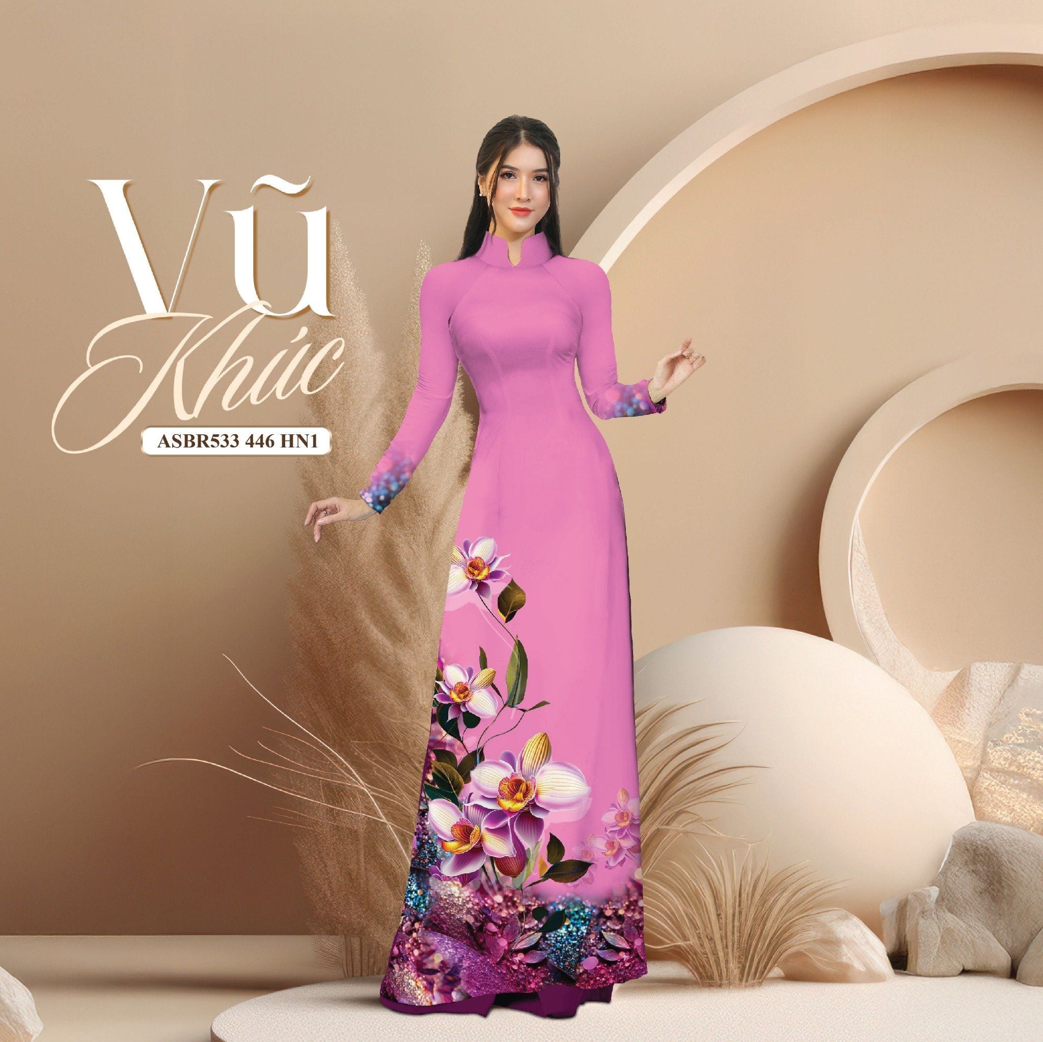 Vải Sắc Phương Nam In Hoa Văn Màu Hồng Khổ 1m50 Dài 2m1 ASBR533446HN1