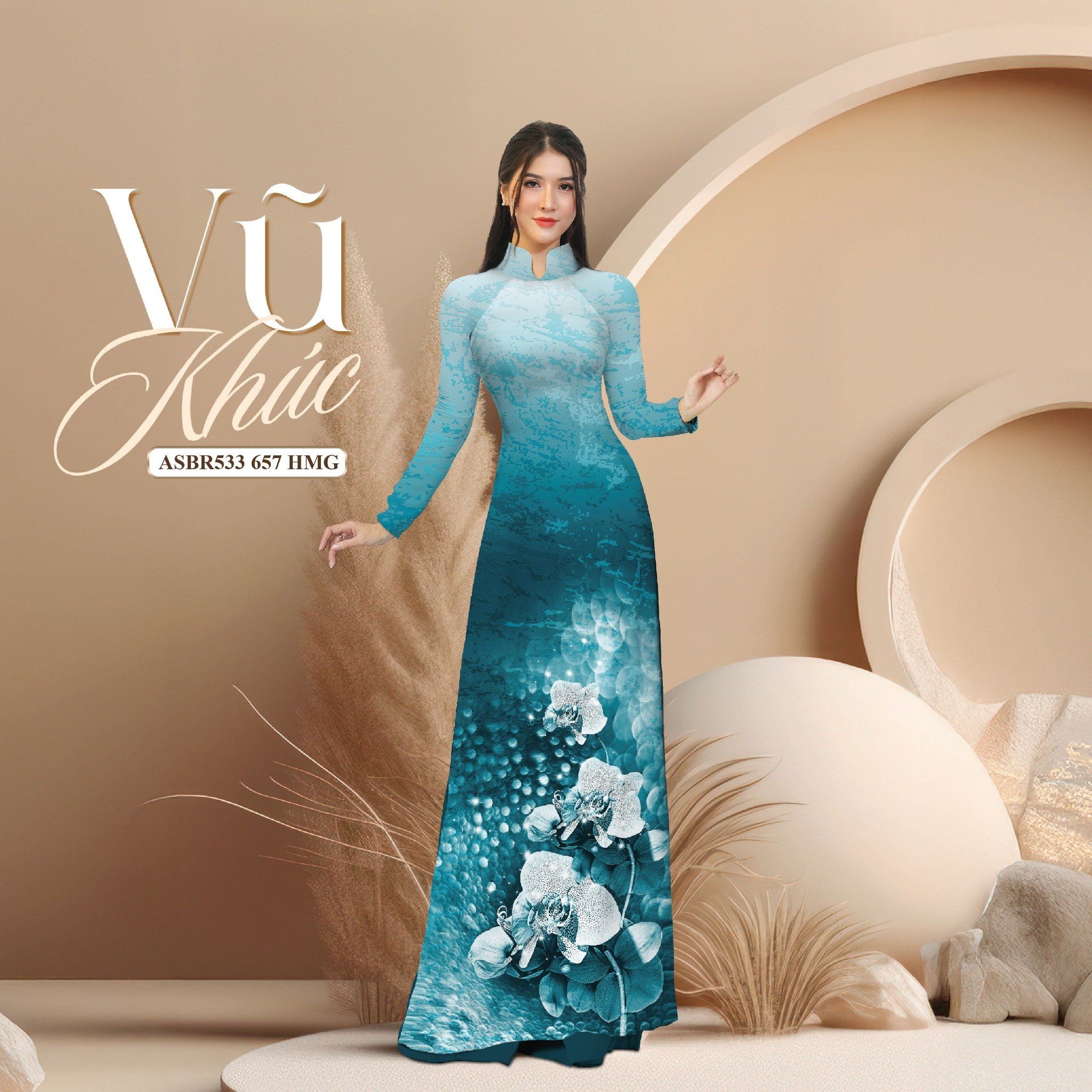 Vải Sắc Phương Nam In Hoa Văn Màu Xanh Khổ 1m50 Dài 2m1 ASBR533657HMG