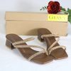 DÉP GUỐC NỮ GIAVY - GÓT CAO 3P GIA VY (3 DÂY XOÀN)
