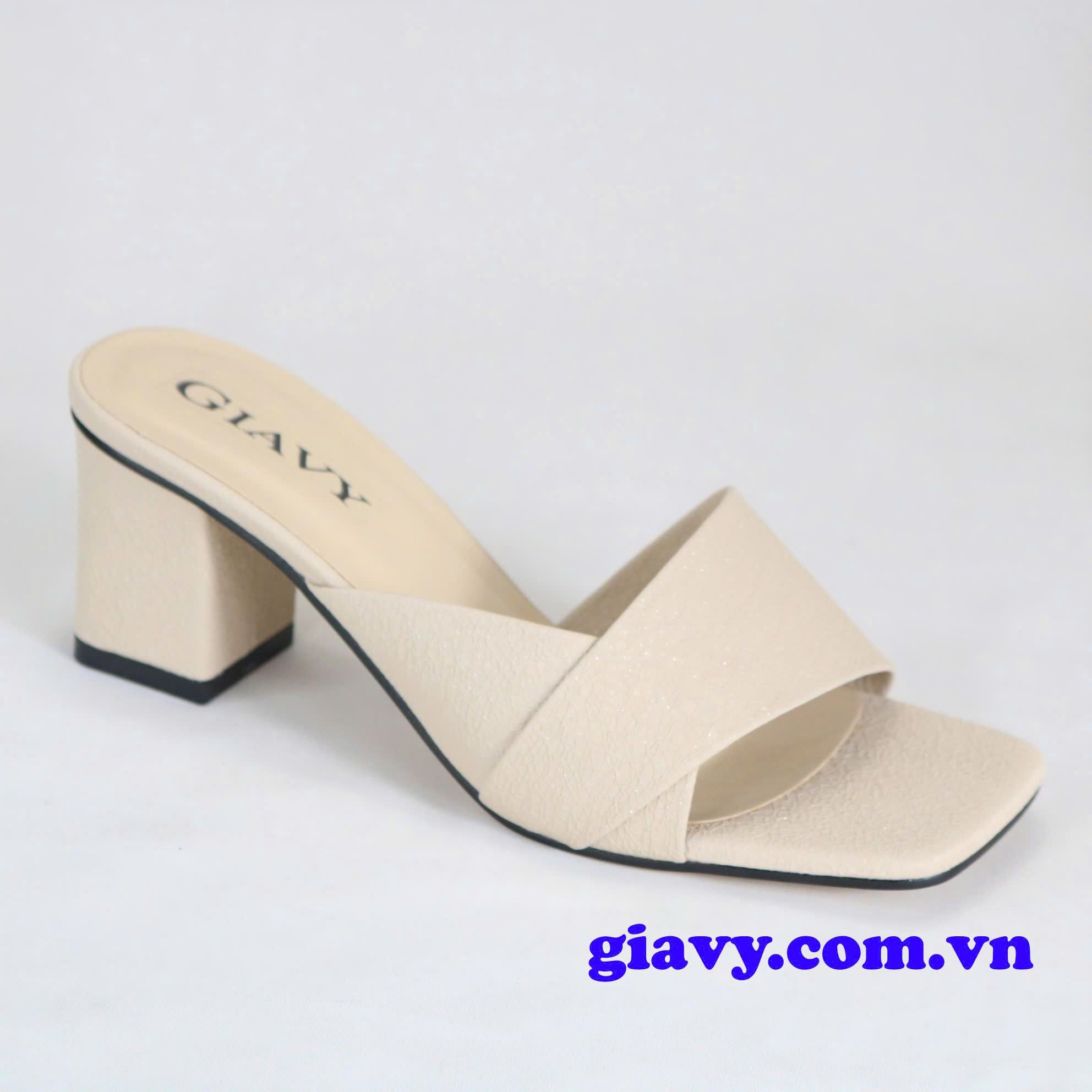 DÉP GUỐC NỮ GIAVY - GÓT CAO 6P QUAI NGANG GIA VY GS80