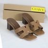 DÉP GUỐC NỮ GIAVY - GÓT CAO 6P QUAI NGANG CHỮ H