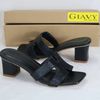 DÉP GUỐC NỮ GIAVY - GÓT CAO 6P QUAI NGANG CHỮ H
