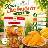  Xoài Lắc Muối Ớt Sấy Dẻo – Ăn Vặt Healthy – Không Xơ – 123 FARM – Túi 270g/ 500g 