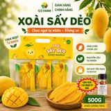  Xoài sấy dẻo chua ngọt không xơ, tự nhiên 123 FARM - ăn vặt healthy - Gói 500g 