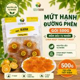  Mứt hạnh đường phèn sấy dẻo 123 FARM gói 500g - mềm dẻo tự nhiên, giảm đau họng, tốt cho sức khoẻ 
