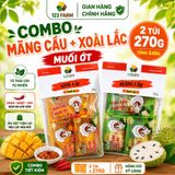  Combo Hít Hà 123FARM - xoài lắc muối ớt & mãng cầu muối ớt - 2 gói 270g 
